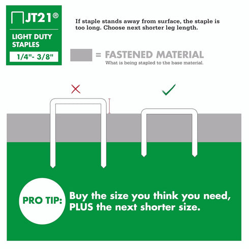 Arrow JT21 Thin Wire Staples for Staple Guns and Staplers, 5/16-Inch Leg Length, 7/16-Inch Crown Width, 1000-Pack, Made