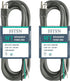 2 Pack 9 ft 14/3C SJTW Appliance Power Tool Cord, 14 Gauge 3 Prong Replacement Cable, 15A, 1875w Grey