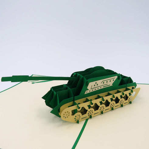Tank Pop up Cards - Veterans Day, Birthday Greeting Card, Thank You Card for Tank Lovers & All Occasions