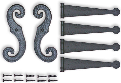 Decorative Vinyl Shutter Hinges and S Holdback Hooks for Exterior Decorative Shutters,