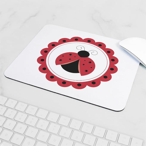 CafePress 9.25"x7.75" Ladybug Circle Non-Slip Gaming Mousepad