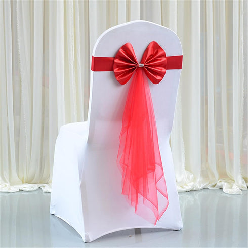 Ywmsfl 6pieces Chair Sashes for Weddings Stretch Band Spandex Bows for Elegant Decors Event Accent Chair