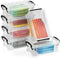 OGANAZI 6 PCS Clear Plastic Crayon Boxes with Snap Lids, Small Crayon Storage