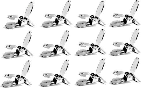 Buyless Fashion 1” Heavy Duty Metal Clips - For Suspenders, Pacifiers, Bib Clips, Toy Holder, or Mitten Clips, 12 Clips