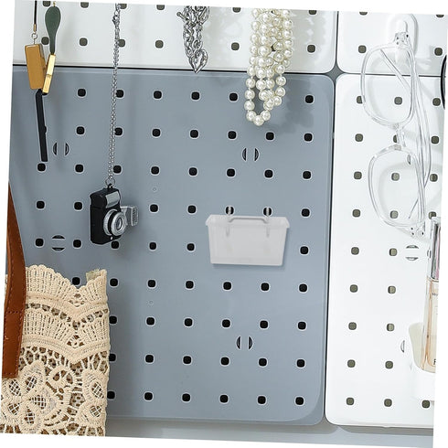 6Pcs Angoily Transparent Pegboard Bins with Slanted Opening Thickened Peg Board Accessories for Tool Storage