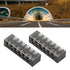 2pcs 60A 600V Terminal Strip, Dual Row Screw Clamp Wire Terminal Block, 6 Position