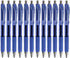 Writon 12 Pack Retractable Gel Pens, Comfort Grip, 0.7mm Fine Point, Blue Ink