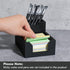 Black Sticky Note Holder, Silicone Memo Holder with Pen or Card Slots, Fits 3x3 Inches Sticky Notes, Dispenser
