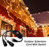 2 Way Extension Cord with On/Off Switch, Heavy Duty 3 Prong Outdoor Splitter, 1.6 Ft, Black