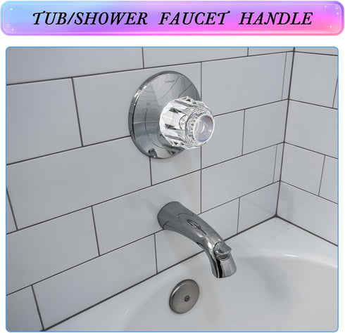 Dreyoo Faucet Handle Replacement for Delta Faucet RP17451, 2-1/2'' x 2-1/8'' Clear Acrylic Finish Knob
