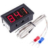 PEMENOL 12V Red Fahrenheit Digital Temperature Meter -76F~999F LED Display with Industrial Grade K-Type Sensor