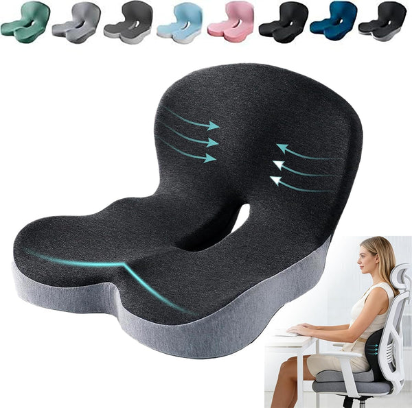 LITALARM Orthopedic Cushion,Back and Seat Cushion for Back Pressure Relief, Ergonomic Non Slip