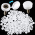 PAGOW 100 Pcs Plastic Hinged Screw Cover Caps, Fold Snap Washer Flip Tops Protection (White)