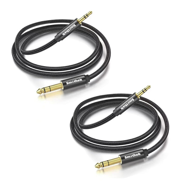 Smithok 2pack 1/8 to 1/4 Stereo Audio Cable,6.35mm 1/4" Male to 3.5mm