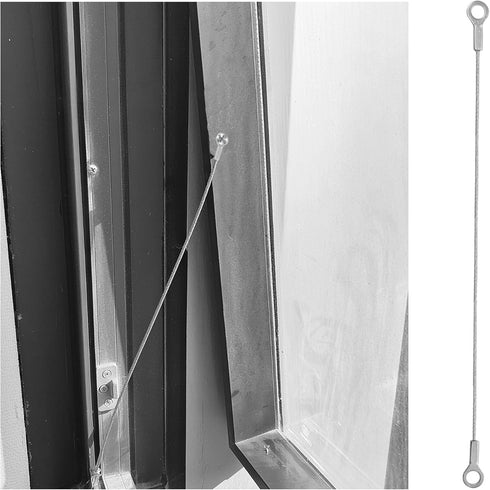 Klyeola 6Pcs 7.87" Stainless Steel Lanyard Cable, Eyelets Ended Security Wire Rope, Anti-Loss Security Cable