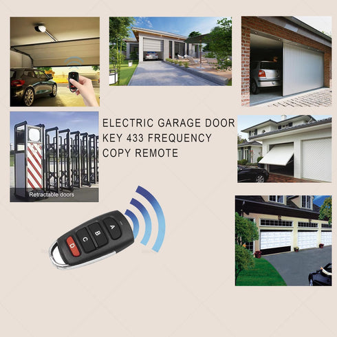 Bkiyougo 433.92 (4 Universal Duplicator Garage Door Remote, MHz for Gate & Electric Gates - Cloning Remote Control