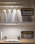 60 Closet Counter Kitchen(2 Pack) WILLED Under Cabinet Lights Rechargeable, Battery Display, LED Touch Light Bar
