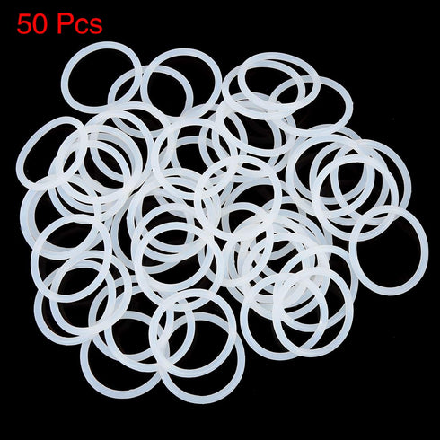 X AUTOHAUX Silicone O-Rings, 42mm OD 35mm ID 3.5mm Width VMQ Seal Gasket for Compressor Valves Pipe Repair, White, Pack of 50
