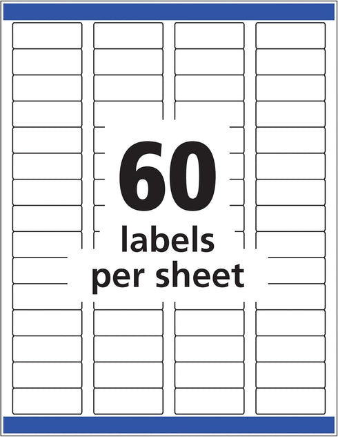 Avery Printable Return Address Labels with Sure Feed - 2/3" x 1-3/4", Glossy Clear, 600 Blank Mailing Labels