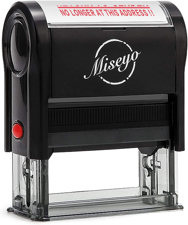 Miseyo Return to Sender NO Longer at This Address Self Inking Rubber Stamp, Large Size, Red Ink