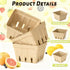 LUCKIEY 60 Pack Small Natural Pulp Fiber Berry Baskets Eco-Friendly Vented Produce Containers for Strawberries