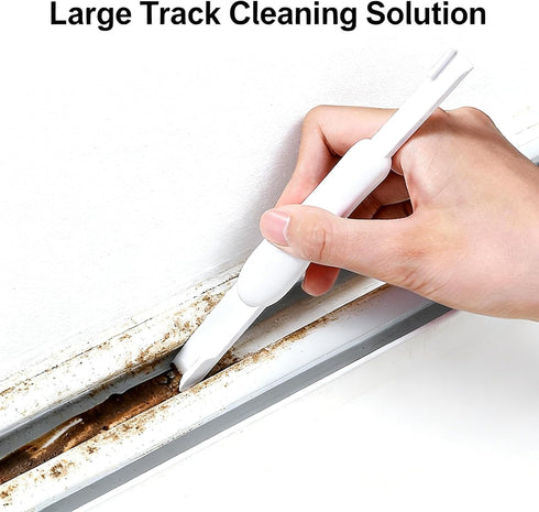 SHUNGXINYI 2-Piece Set: Household Gap Cleaning Dual-Head Door Window Track Cleaner + White Stiff Bristle Grout Brush