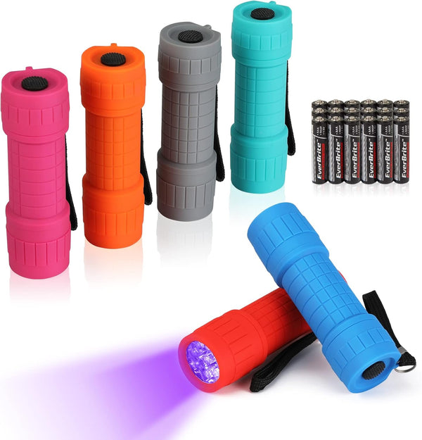 EverBrite Black Light Flashlight UV Mini 9-Led 395nm Detector for Pet Urine, Stains, Scorpions