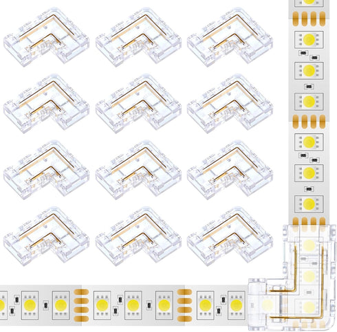 Styquenzer 12 Pcs COB LED Strip Light Connectors, 8mm 2-Pin LED Strip, Gapless