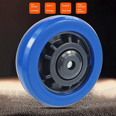 4 Inch 265 L:5 Inch) URBEST Push Cart Wheels, Heavy Duty PU Caster Wheels Bearings Repair Kits, Pltae Casters, Shelf