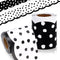 Whaline 65.6ft Dot Bulletin Board Borders, White Black Dot Die-Cut Rolled Trim for School Office Decoration