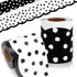 Whaline 65.6ft Dot Bulletin Board Borders, White Black Dot Die-Cut Rolled Trim for School Office Decoration