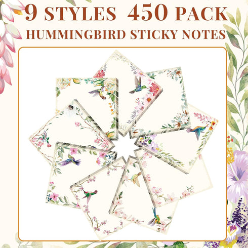 Sabary 450 Sheets Christmas Birds Sticky Notes, Cute Seasonal Self-Adhesive Memo Note Pads for Studying Work