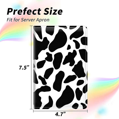 Dikoer PU Leather Server Books for Waitress, 7 Large Pockets with Zipper, Pen Holder Personal Organizer Wallet, Cow