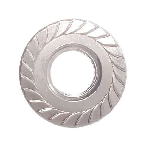 Serrated Flange Nuts - 1/2"-20 (10-Pack) Stainless Steel 18-8 Hex Lock Hardware for Industrial & Home Use