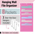 Mr. Pen- Hanging Wall File Organizer, 6 Pocket, Pink, 3 Overdoor Hangers Included, Over The Door File Organizer, Hanging Folder Organizer, Wall Folder Organizer, Hanging File Organizer for Wall