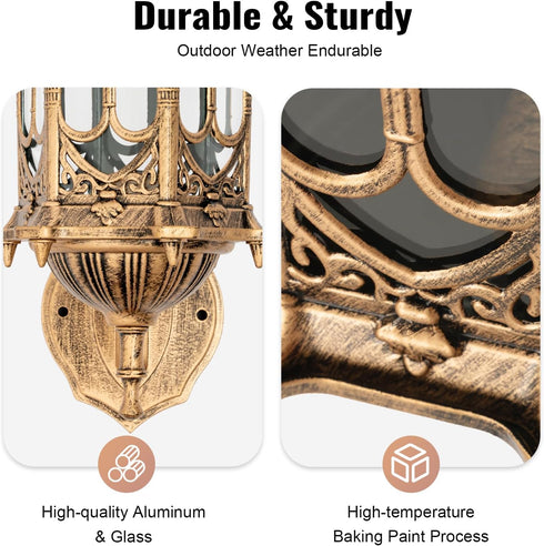 WDZCZDoo Outdoor Wall Lamp, Retro Light Fixture Wall Mount Dusk to Dawn Light for Outside, Front Porch Lights