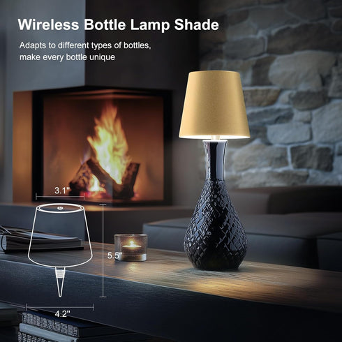 2025 3 1PC) Wireless Bottle Lamp, New Color Rechargeable Wine Bottle Lights for Bars Restaurants (Dark Green