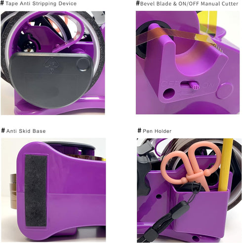 Heat Tape Dispenser Sublimation, Purple Multi-Roll Set, PreCut 1.4'' Pieces for Heat Transfer