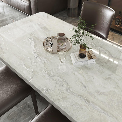 Shiny Beige Marble Contact Paper Peel and Stick Countertops Waterproof Marble Wallpaper Glossy Self Adhesive Gold Granite Contact Paper for Kitchen Walls Bathroom Vanity Table 17.71"x120" by STICKEEP