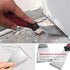 HAUTMEC 2pc Putty Knife Set, 2.5 in Straight and 3 in Offset Scrapers, Heavy Duty Stainless Steel Blade
