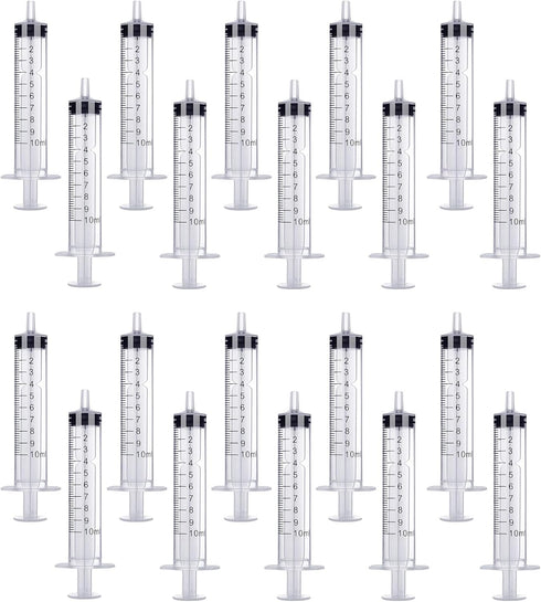 10ml Pipette Syringe: 20pcs Plastic Syringes with Luer Slip Tip for Pets, Oral, Refilling, Measuring