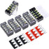 Hilitchi 12pcs 600V 15A 4 Position Double Row Screw Terminal Strip and 400V 10A Red/Black Pre Insulated Barrier Strip