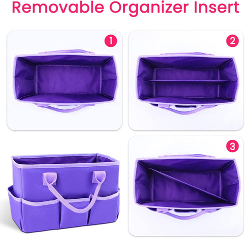 Godery Desktop Tote and Stock Organizer for Arts, Books, Stationery, and Office Desk, Makeup Storage Tote with Handles