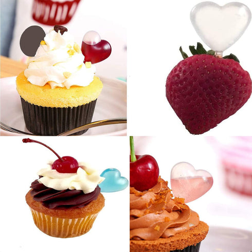 AQSXO 4ml Clear Heart Shape Liquid Dropper, Pasteur Pipette for Cupcake, Chocolate, Birthday Party Decoration, 100pcs