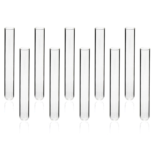 ULAB Scientific Cylindrical Glass Test Tubes, vol.25ml, 20x200mm, Medium 3.3 Borosilicate Glass Material, Pack of 20, UTT1022