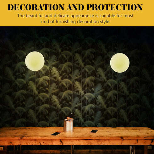 5.90 Inch Kichvoe Frosted Acrylic Globe Lampshade Replacement Round Ball Lamp Cover for Wall Lamp Post Light Pendant