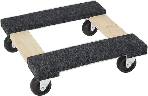 Ironton Carpeted Hardwood Carpeted Mover's Dolly, 16in.L x 16in.W, 1000-Lb. Capacity