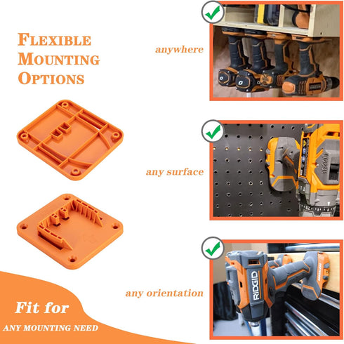 5 Packs Tools Drill Mount Holder for RIDGID 18V Li-ion Drill, Includes 20 Screws (No Tool)