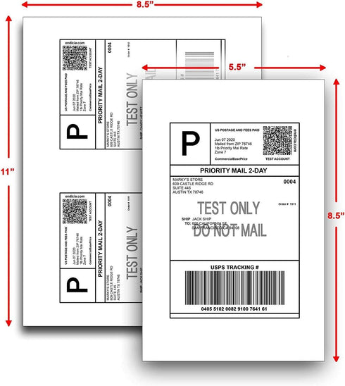IDEALSEAL Half Sheet Self Adhesive Shipping Labels for Laser & Inkjet Printers, 250 Count (500 Labels).