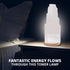 20 cm Selenite Crystal Lamp, Tall, High Energy Skyscraper Lamp with Wooden Base & USB Charging Cable, ETL Certified